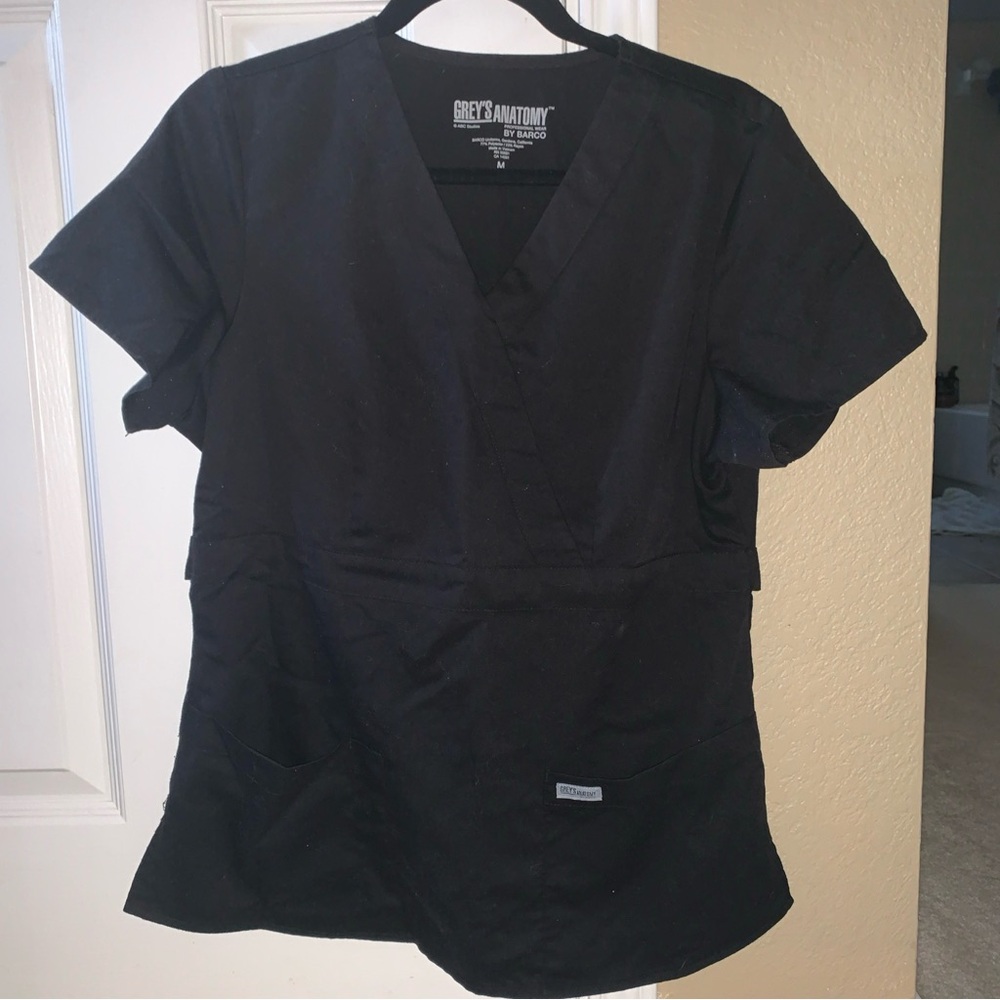*SOLD* Greys Anatomy Scrub Top Black Sz Medium